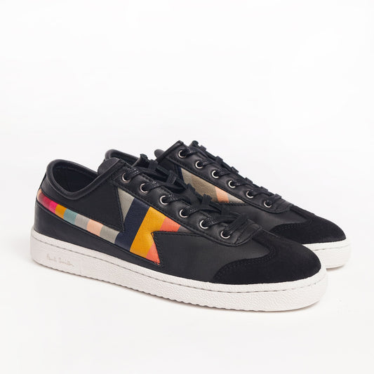 Leather Stripe 'Ziggy' Sneakers - Black