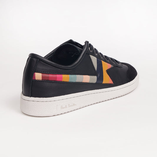 Leather Stripe 'Ziggy' Sneakers - Black