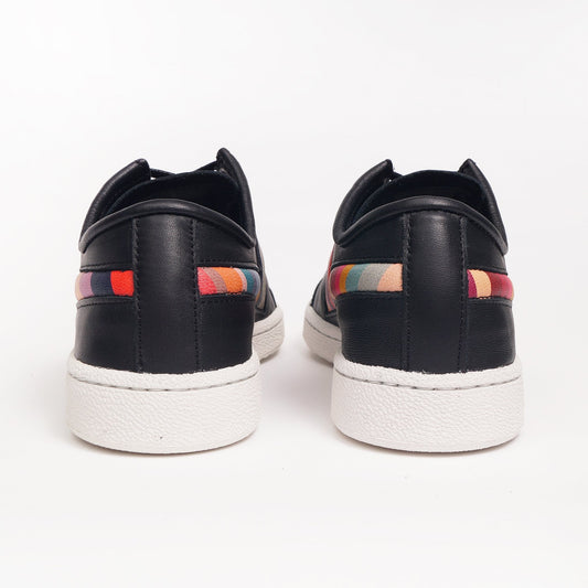 Leather Stripe 'Ziggy' Sneakers - Black