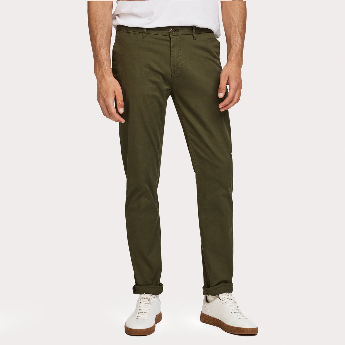 - Stuart - Stretch Cotton Chino - Military Green