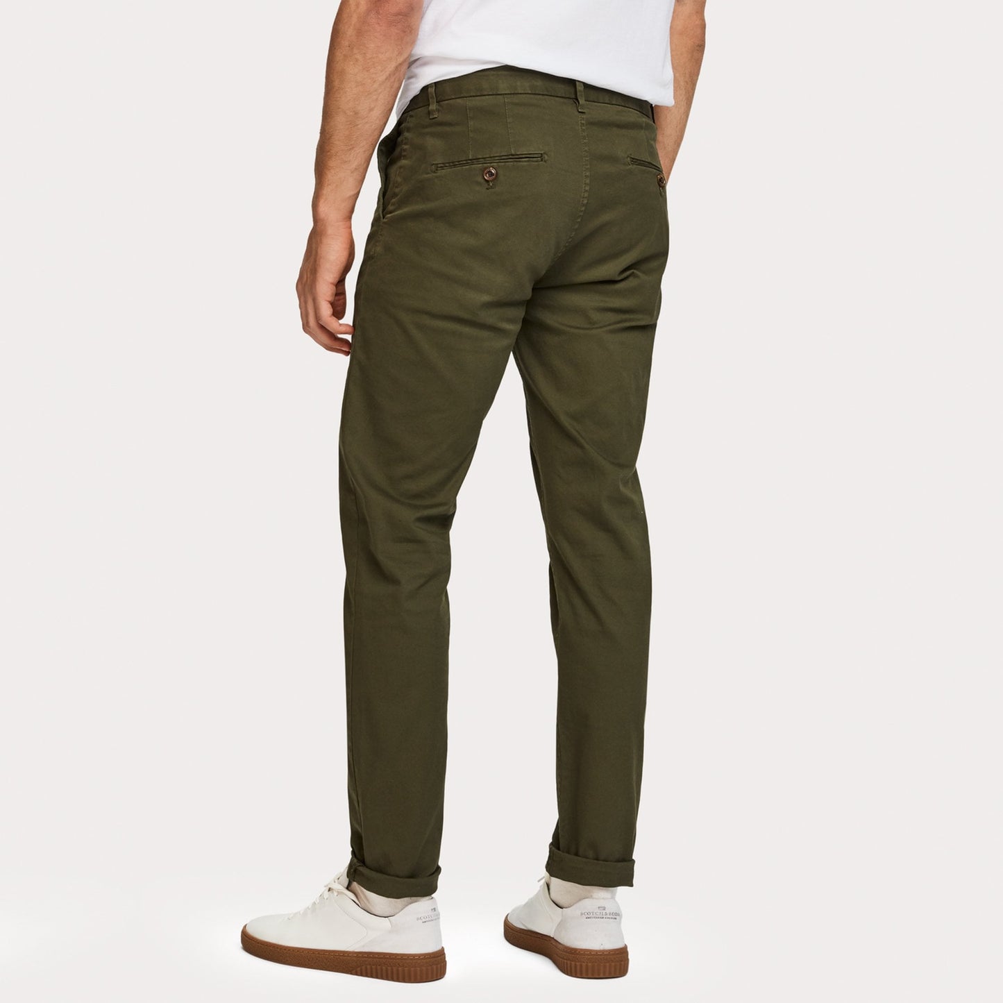 - Stuart - Stretch Cotton Chino - Military Green