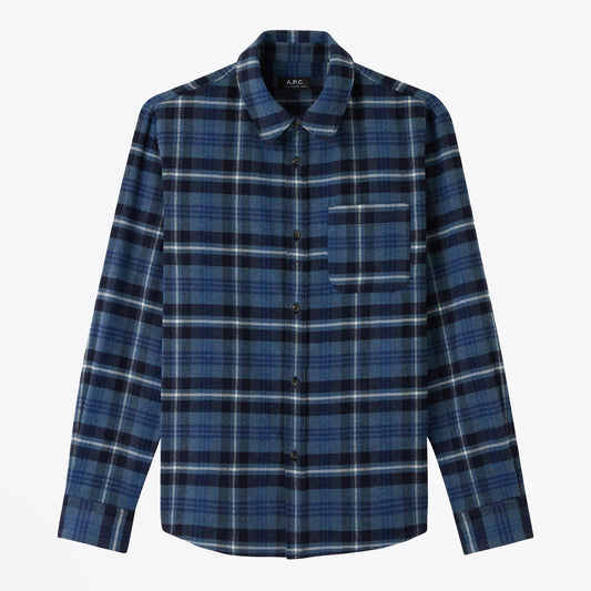 - Trek - Wool Checked Shirt - Blue