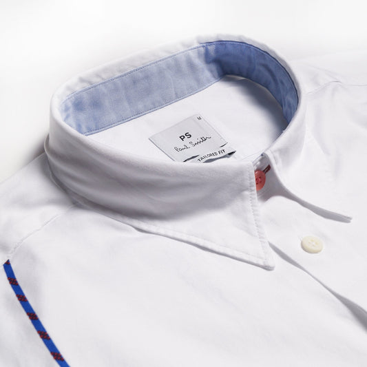 - Embroidered 'Climbing Rope' Shirt - White