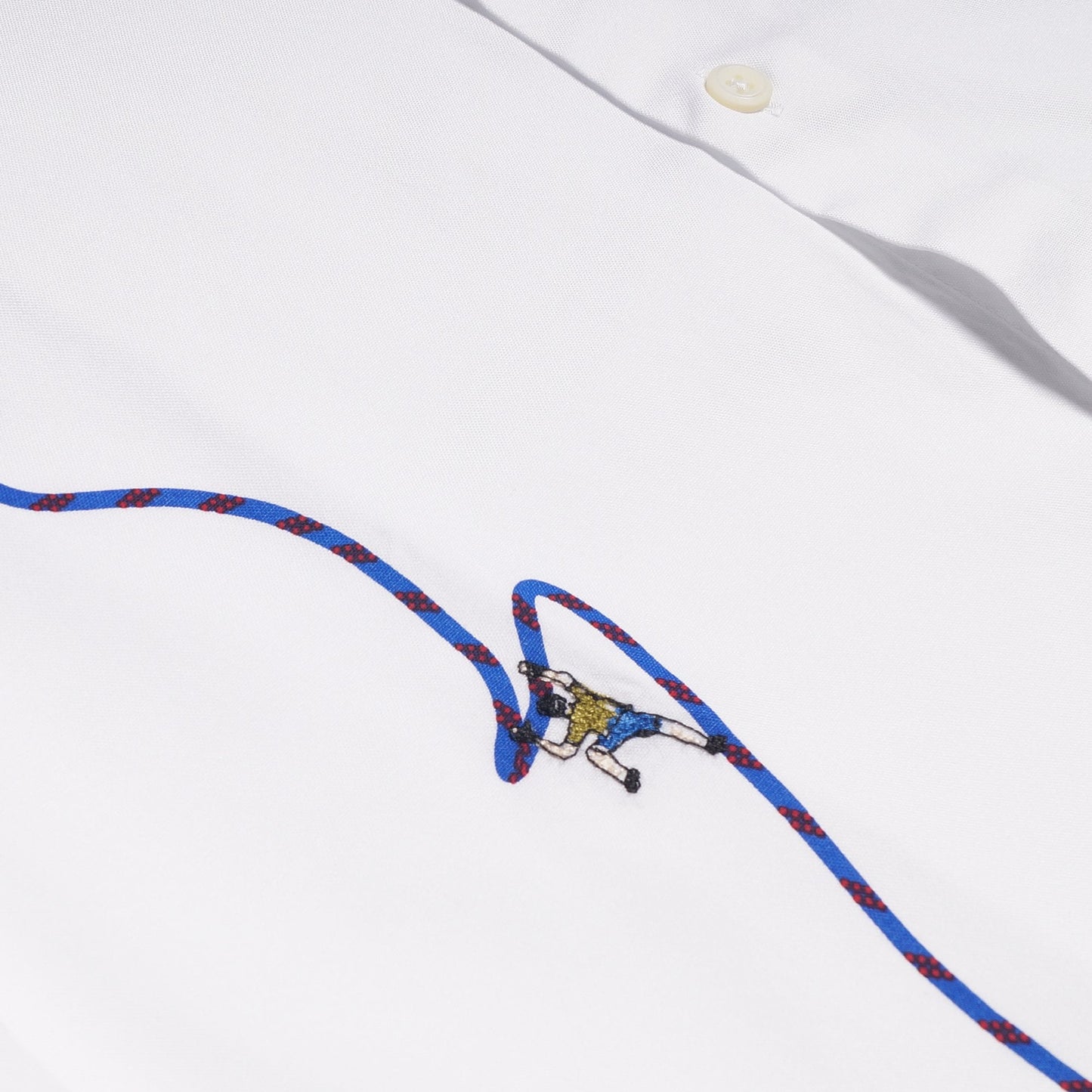 - Embroidered 'Climbing Rope' Shirt - White