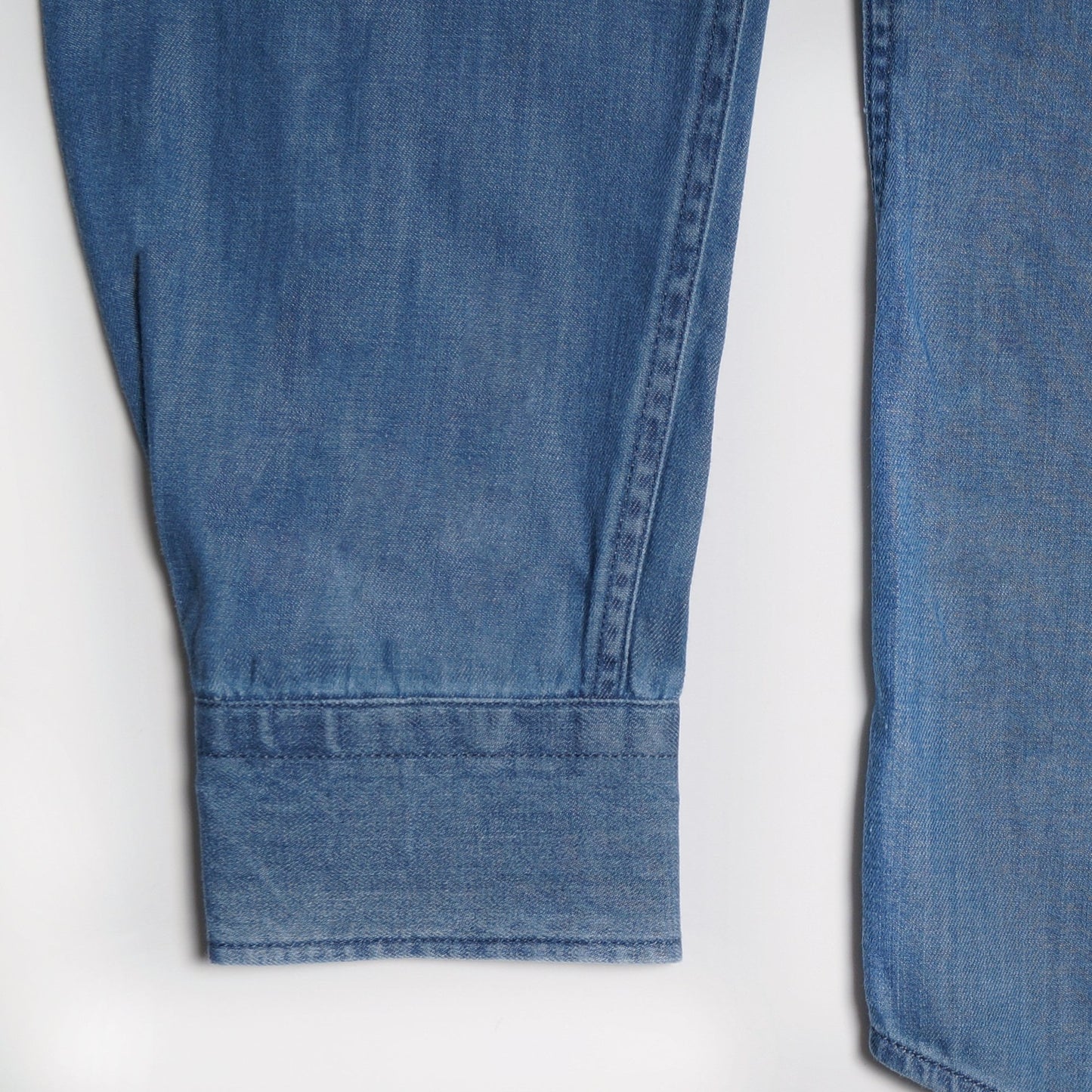 - Denim Shirt With Embroidered 'Climber' - Blue