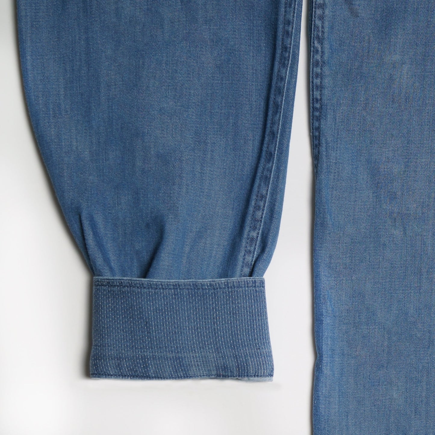 - Denim Shirt With Embroidered 'Climber' - Blue