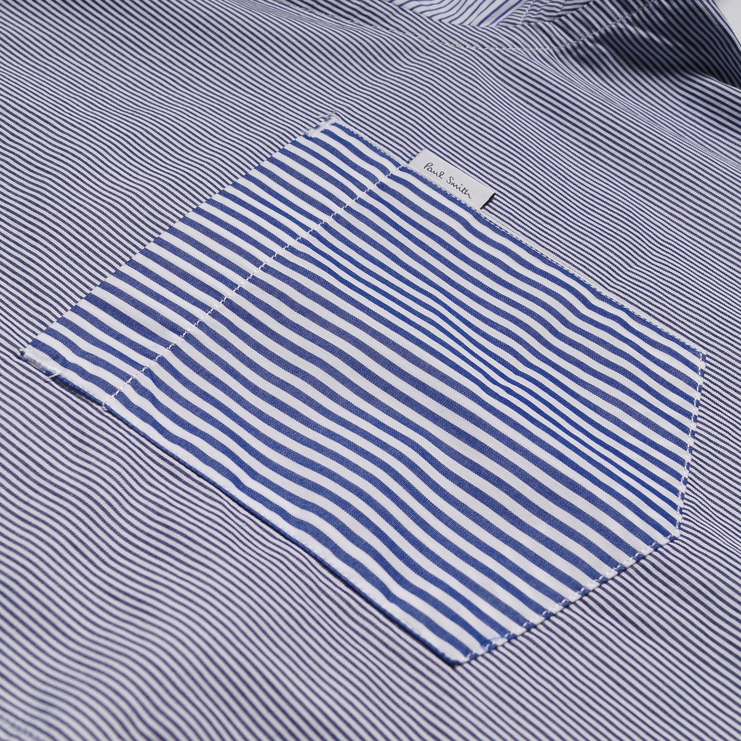 - Casual Fit Stripe Pocket Shirt - Blue/White