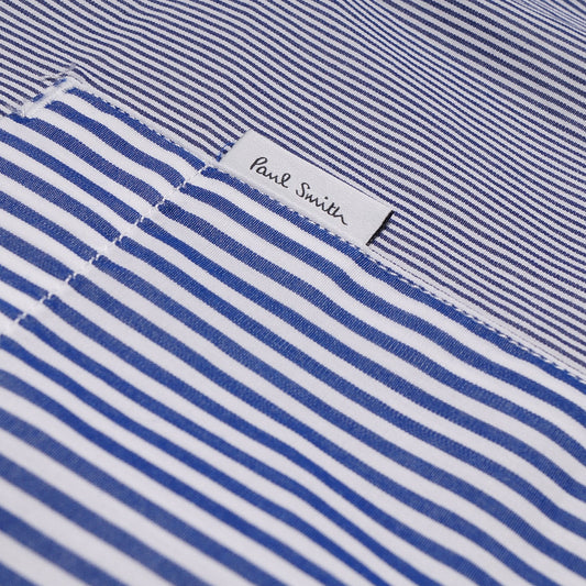 - Casual Fit Stripe Pocket Shirt - Blue/White