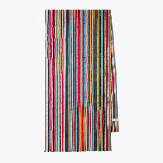 - Stripe Textured Scarf - Multi