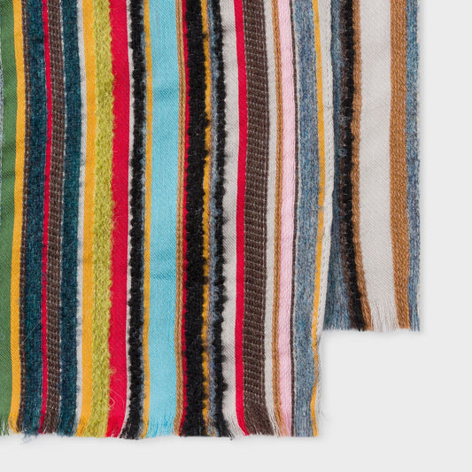 - Stripe Textured Scarf - Multi
