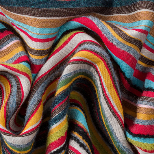 - Stripe Textured Scarf - Multi