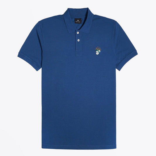 - Cotton 'Angel Monkey' Polo Shirt - Cobalt Blue