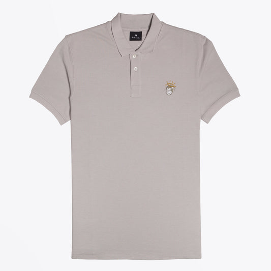 - Cotton 'Angel Monkey' Polo Shirt - Grey