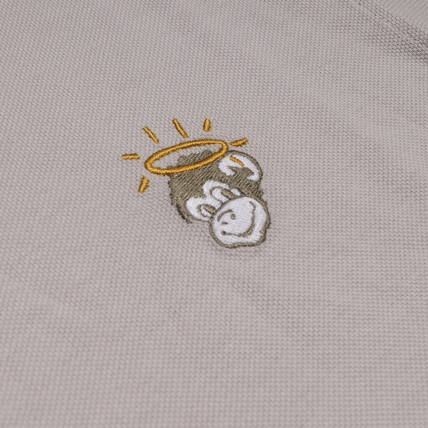 - Cotton 'Angel Monkey' Polo Shirt - Grey
