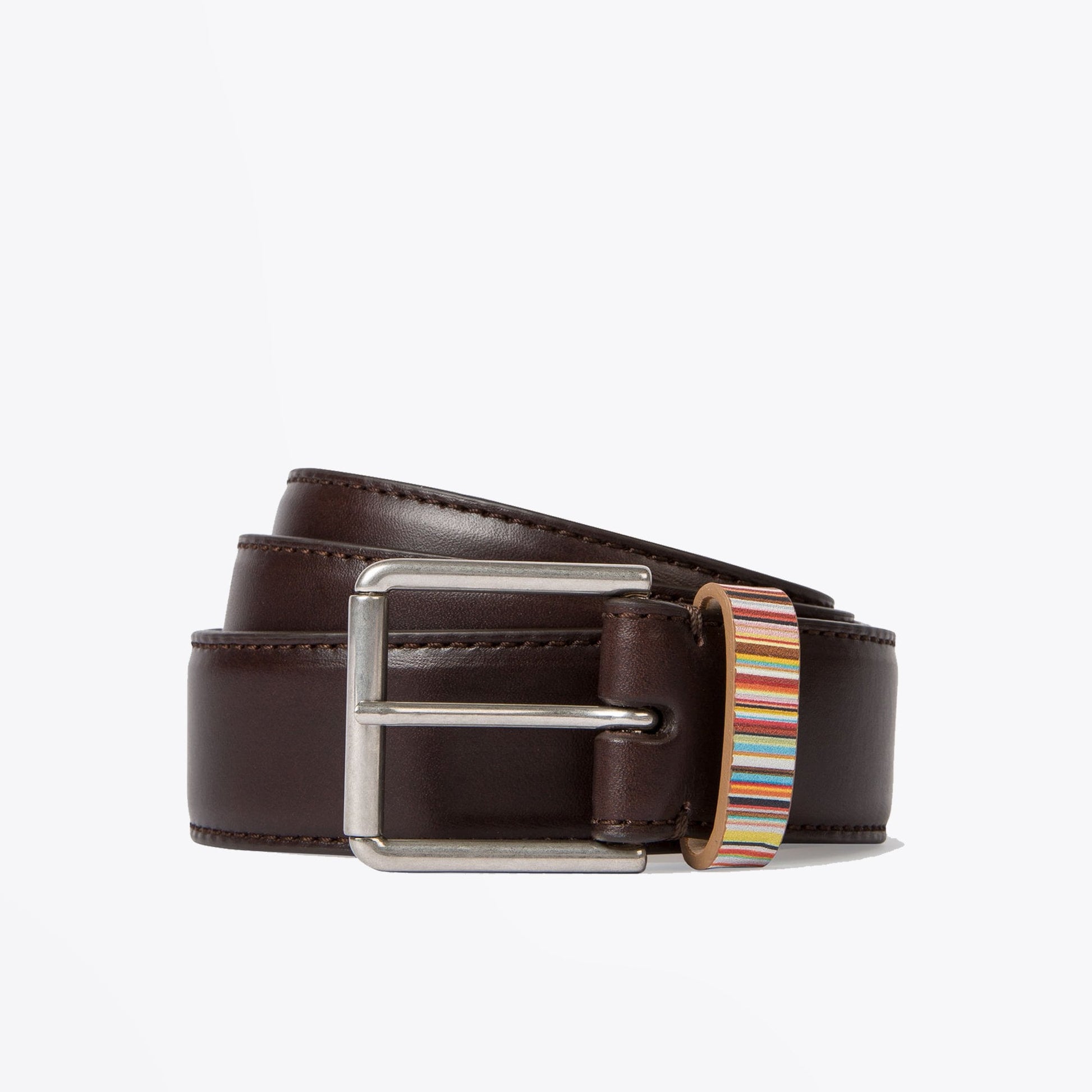 Paul Leather 'Signature Stripe' Belt - Brown
