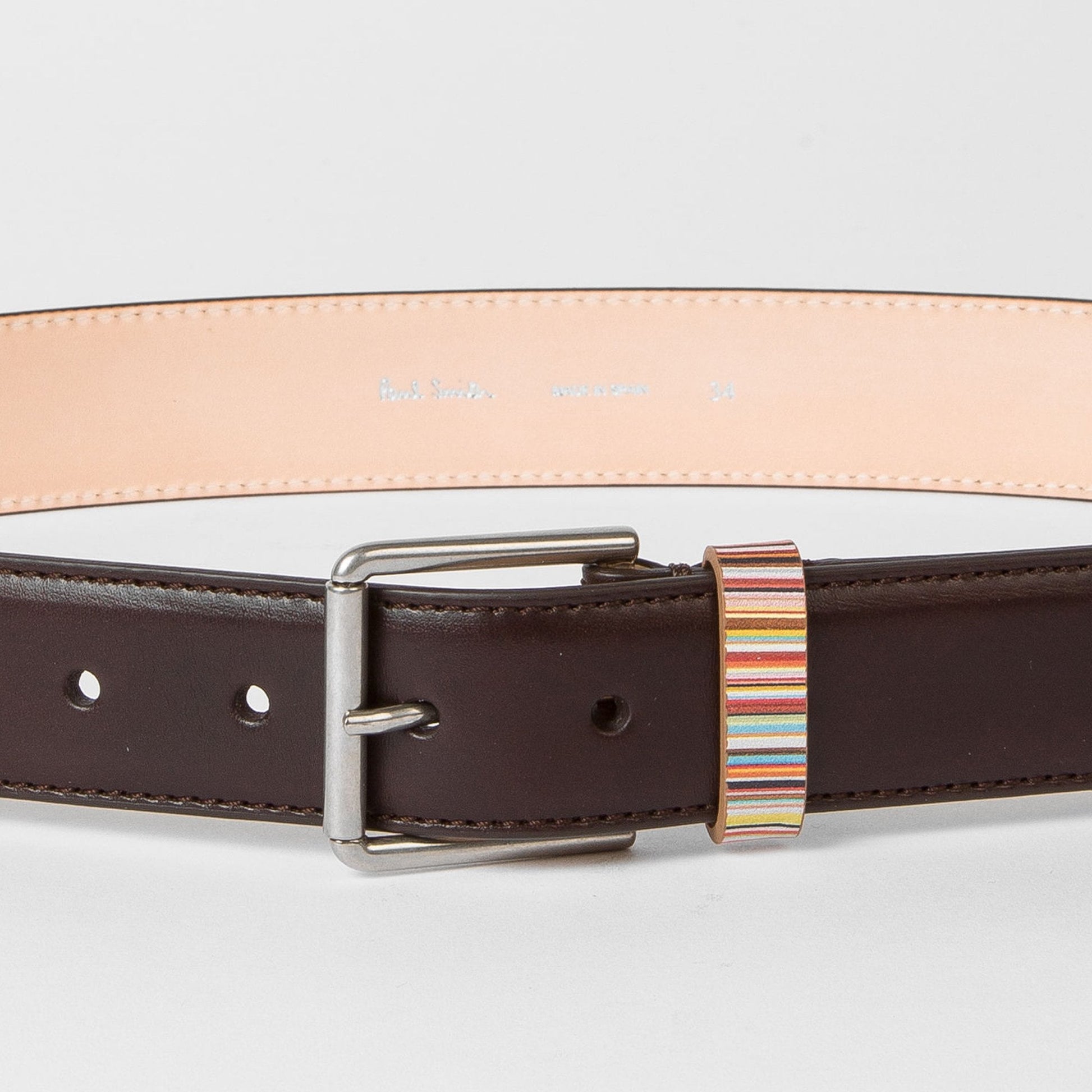 Paul Leather 'Signature Stripe' Belt - Brown
