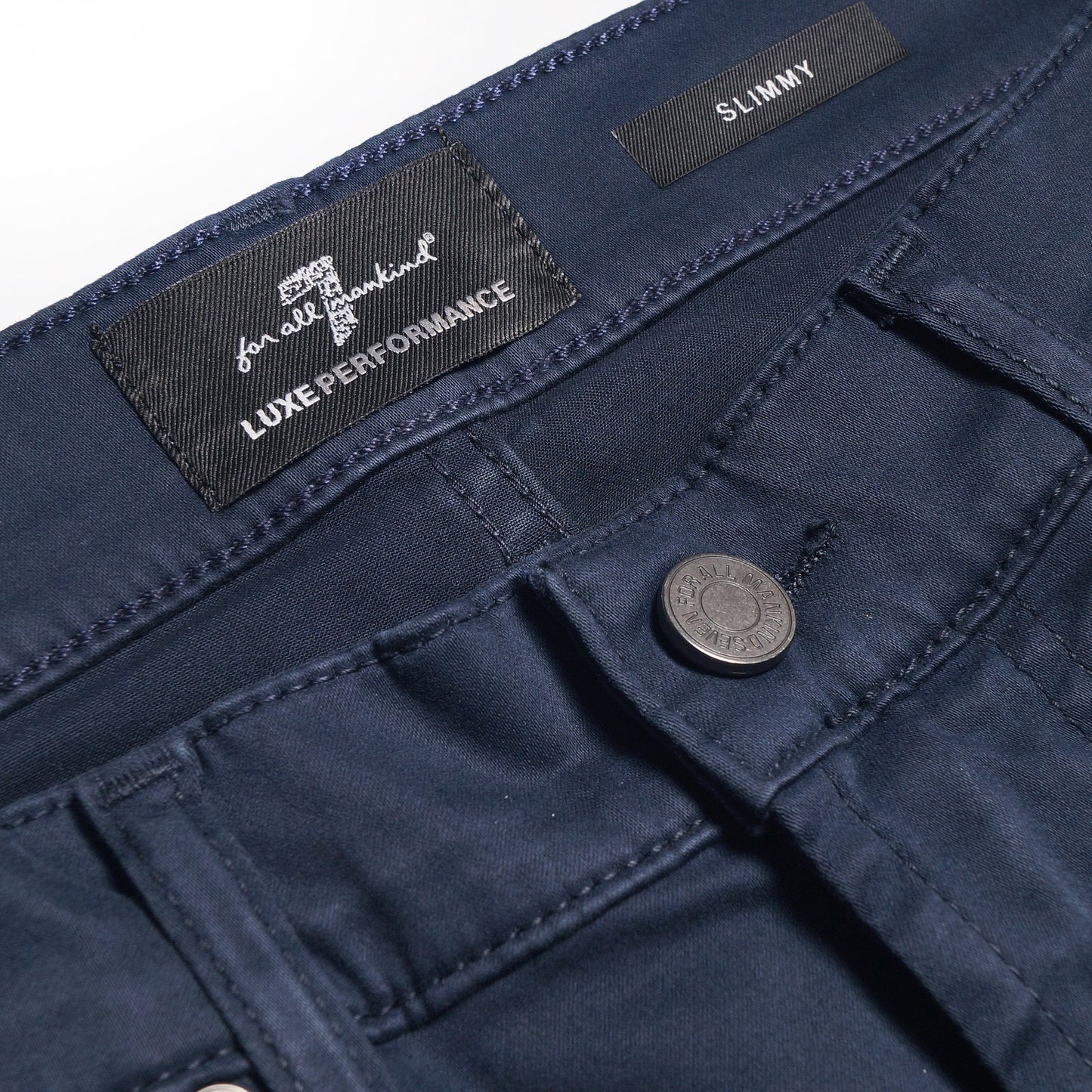 - Slimmy Luxe Sateen Trousers - Dark Blue