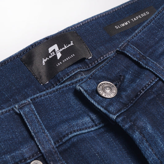 - Slimmy Tapered Stretch Tek Jeans - Dark Blue