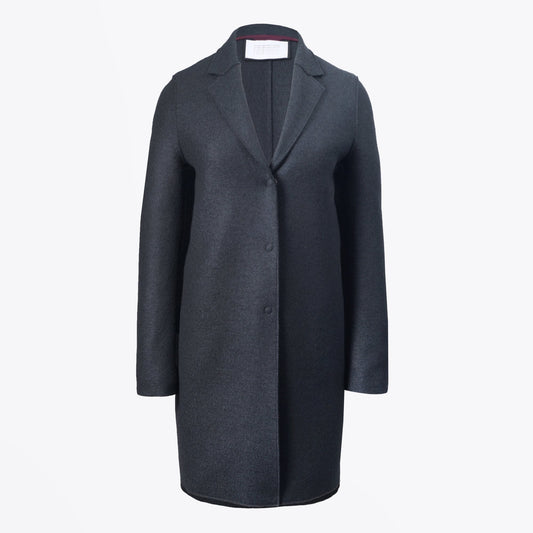 - Pressed Wool Cocoon Coat - Gunmetal
