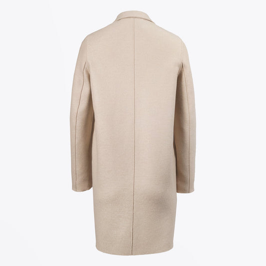 - Pressed Wool Cocoon Coat - Almond