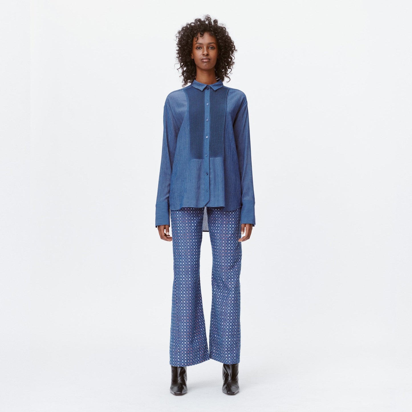 Lemonade - Pleated Shirt - Blue