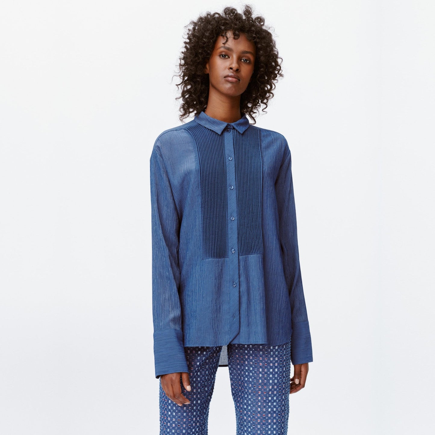 Lemonade - Pleated Shirt - Blue