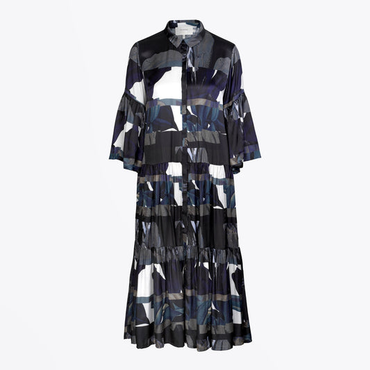 Lately - Printed Maxi Dress - Blue/Black