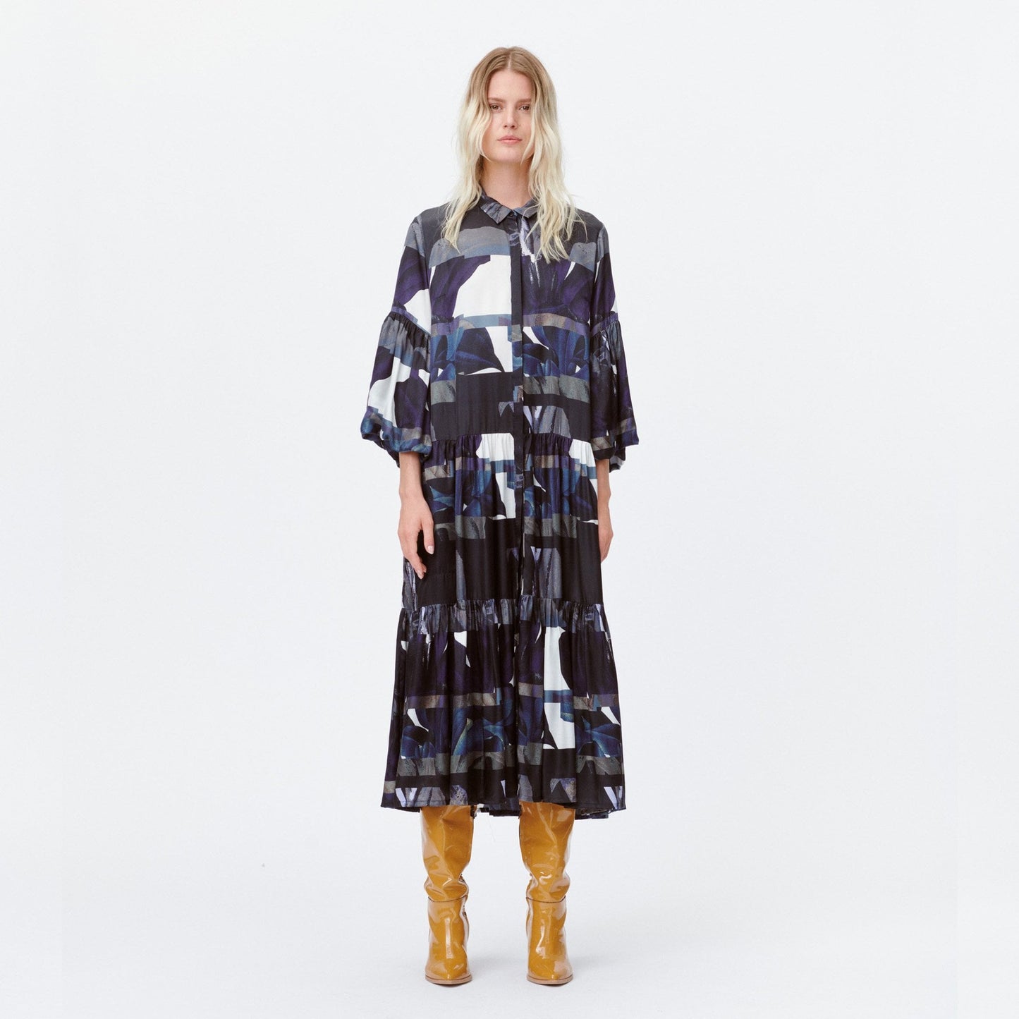 Lately - Printed Maxi Dress - Blue/Black