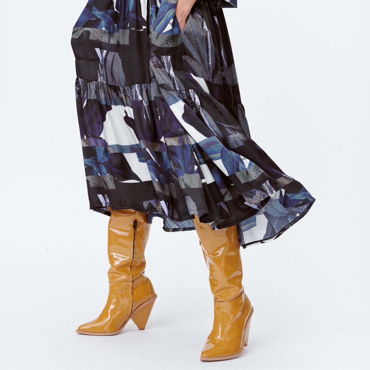 Lately - Printed Maxi Dress - Blue/Black