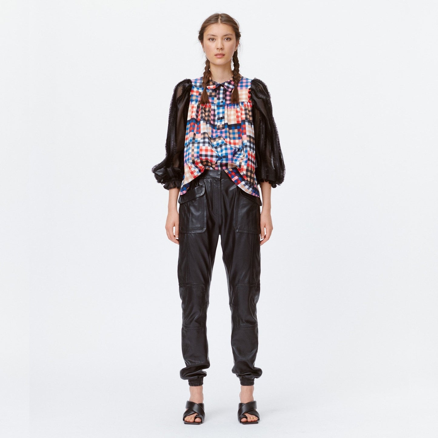 Lima - Checked Blouse - Multi/Black