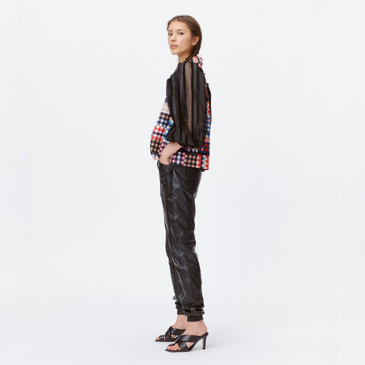 Lima - Checked Blouse - Multi/Black