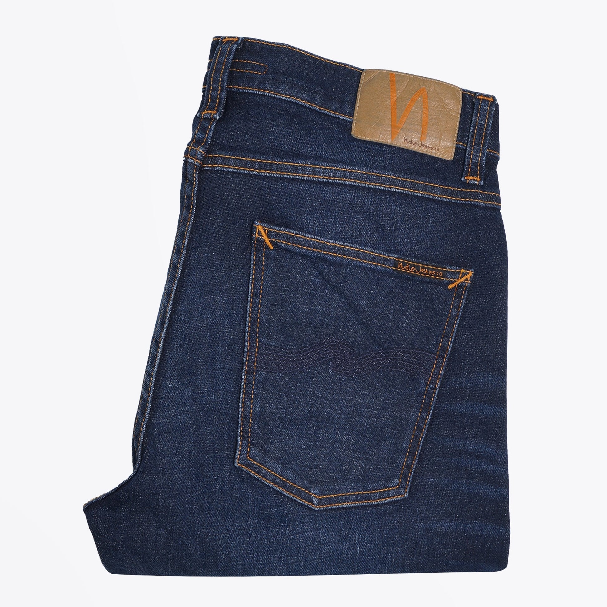 Nudie Lean Dean - Dark Deep Worn Jeans - Indigo Blue