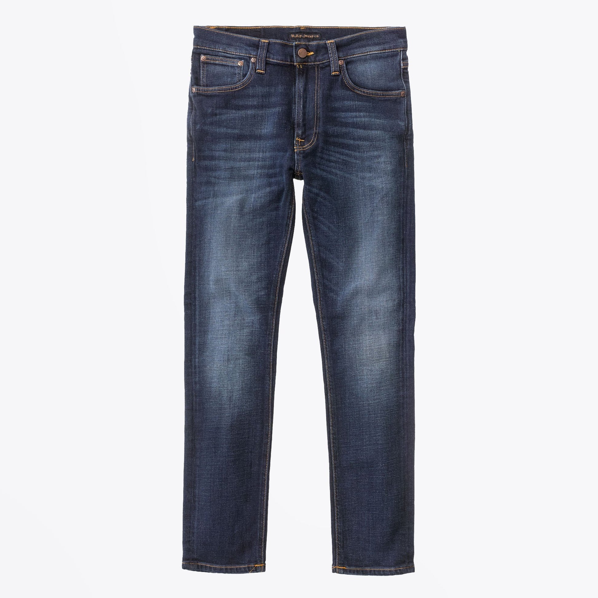 Nudie Lean Dean - Dark Deep Worn Jeans - Indigo Blue