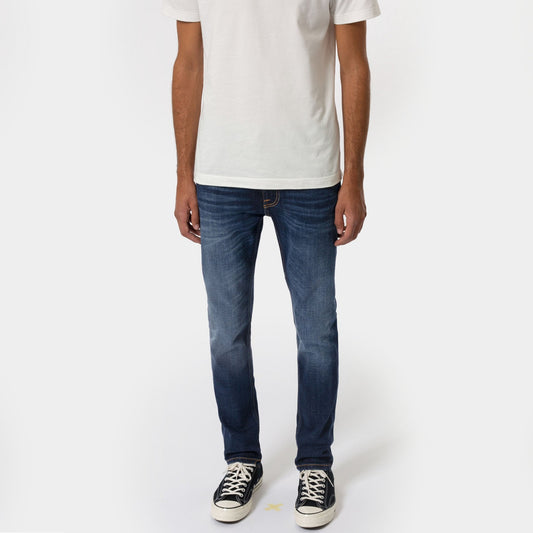 Lean Dean - Dark Deep Worn Jeans - Indigo Blue