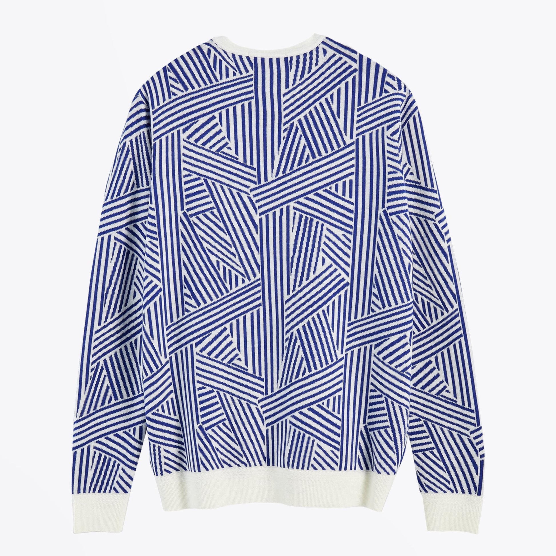 Scotch Merino Wool Blend Jacquard Pullover - Navy/Cream