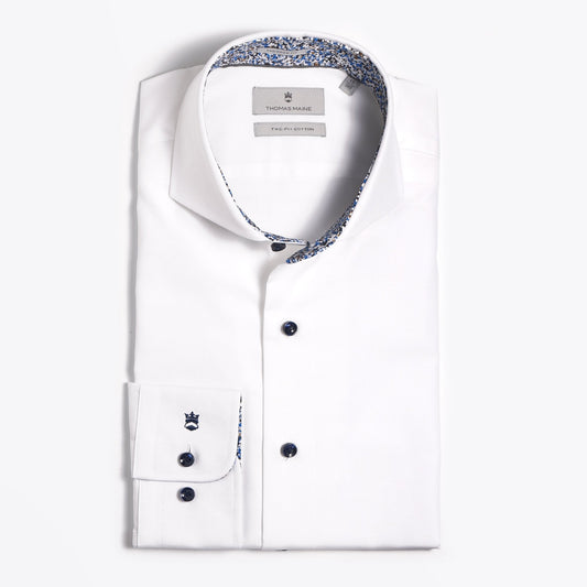 - Abstract Trim Insert Shirt - White