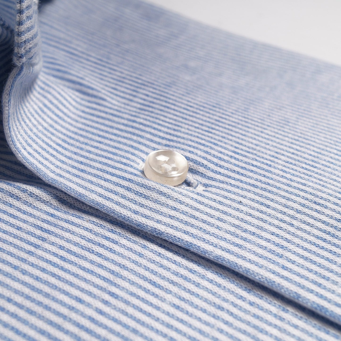 - Cotton Stripe Knitted Shirt - White/Blue