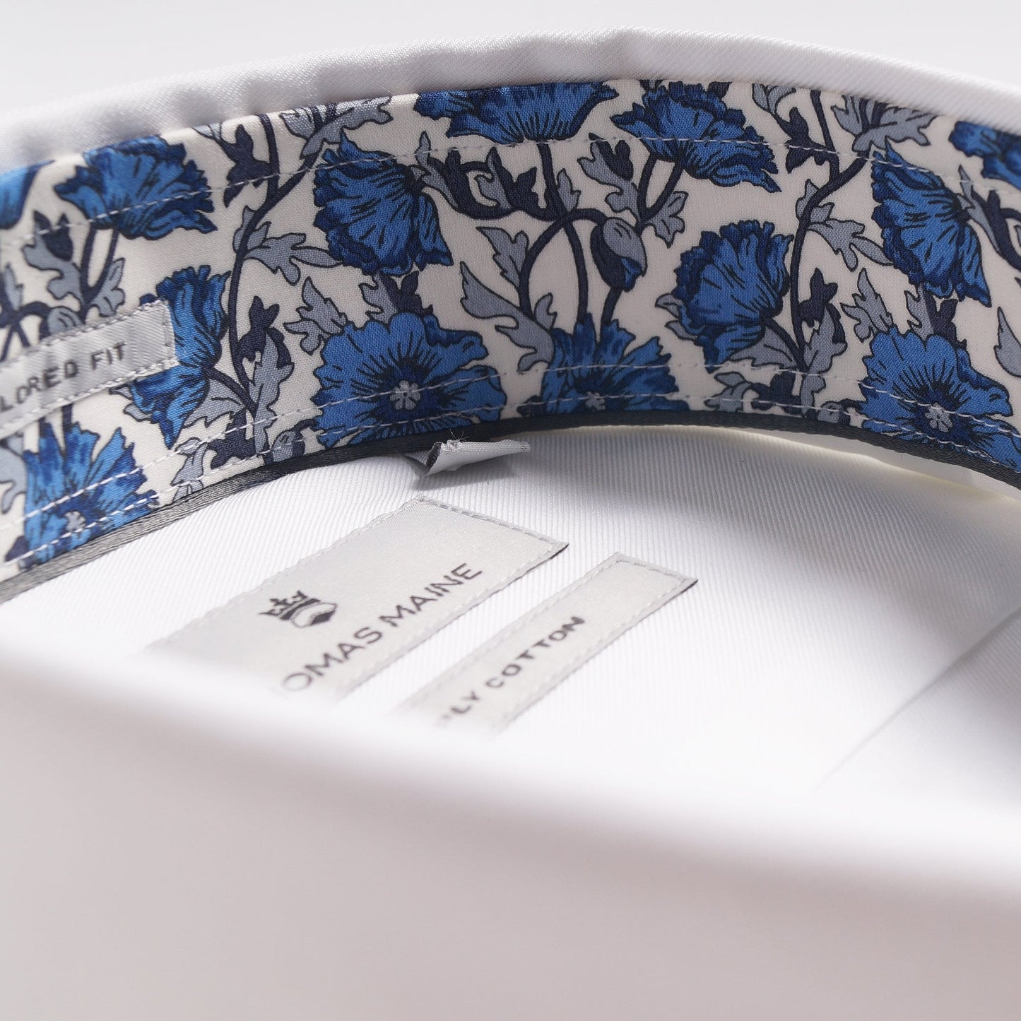 Floral Trim Insert Shirt - White