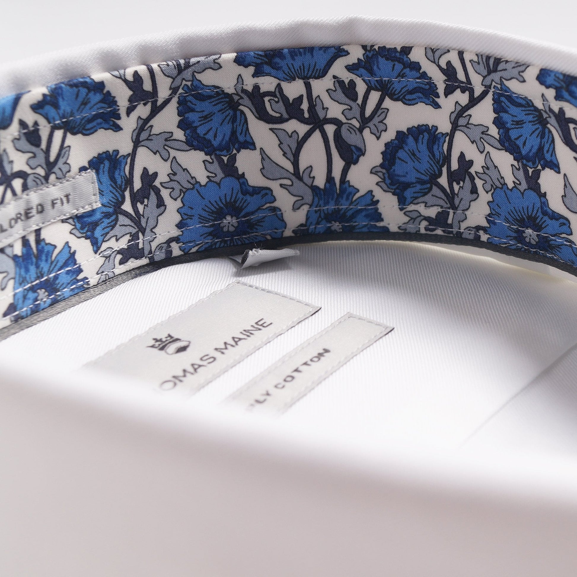 Thomas Floral Trim Insert Shirt - White