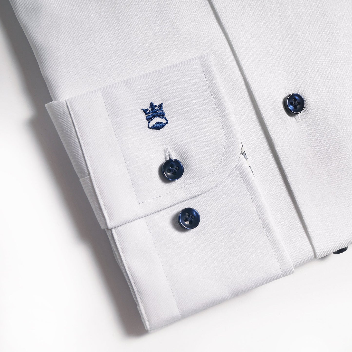 Floral Trim Insert Shirt - White