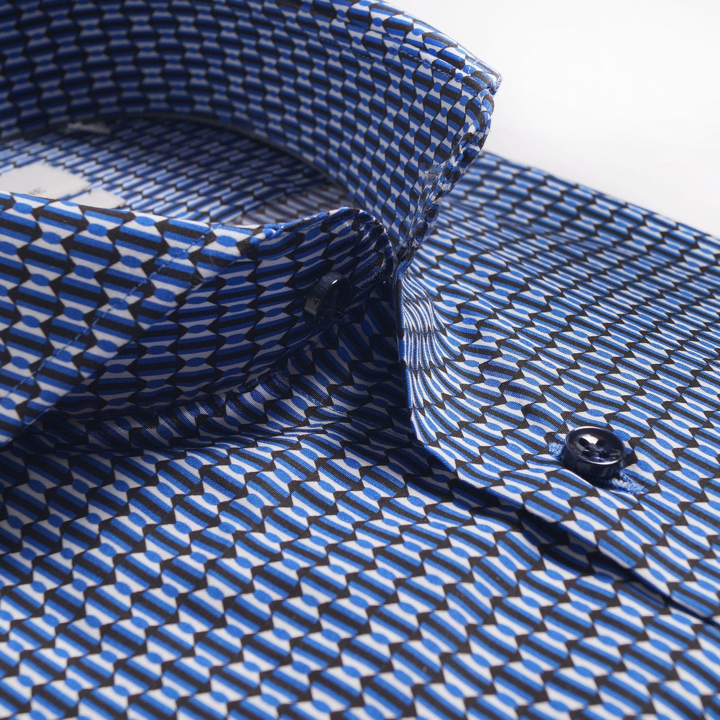Geometric Print Shirt - Blue