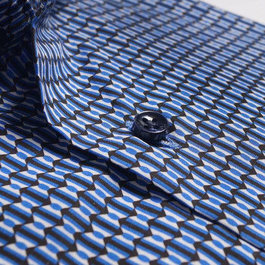 Geometric Print Shirt - Blue