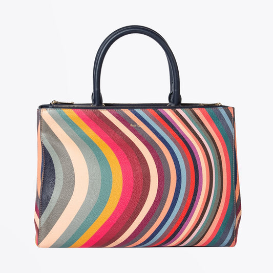 Leather 'Swirl' Tote Bag - Multi