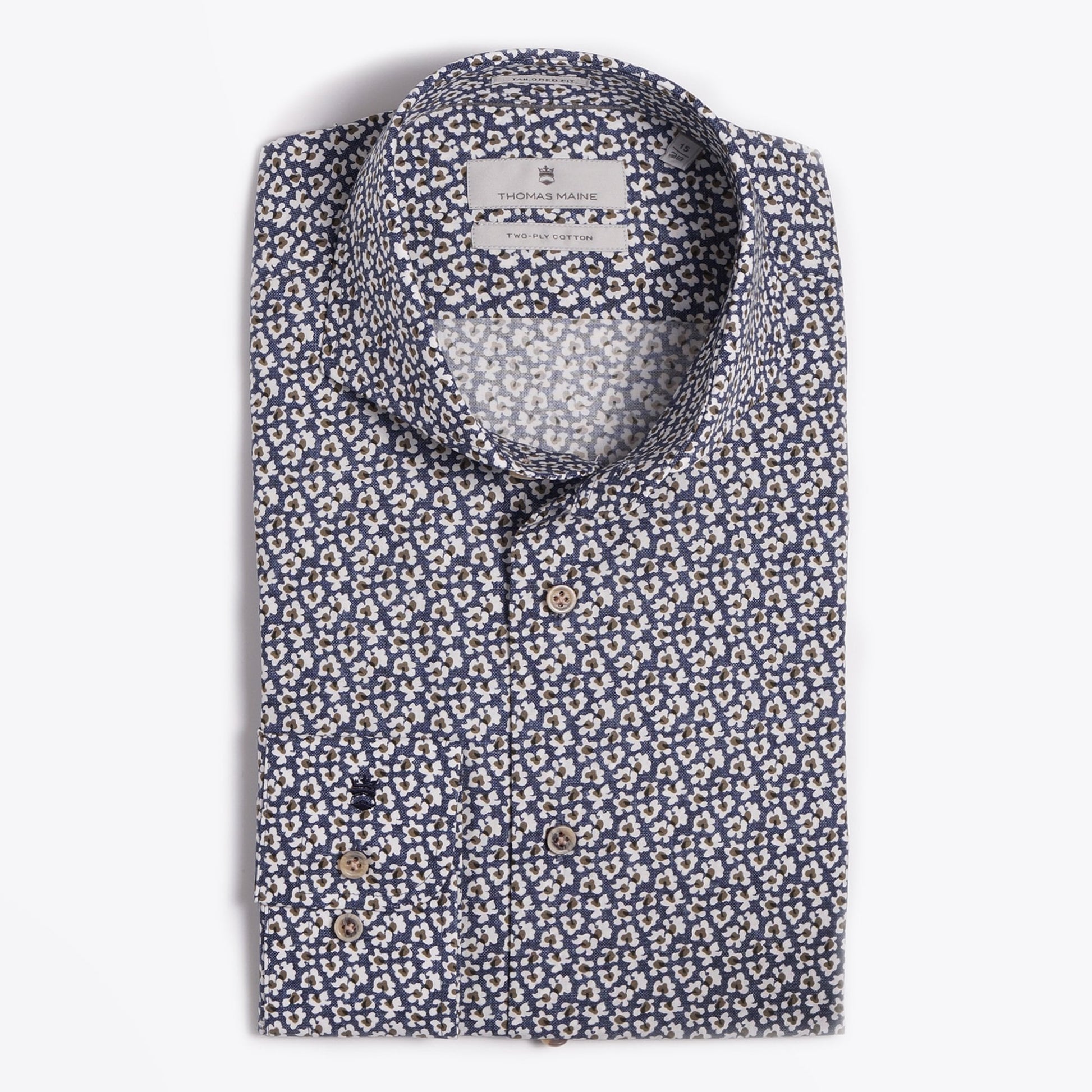 Thomas Floral Print Shirt - Navy