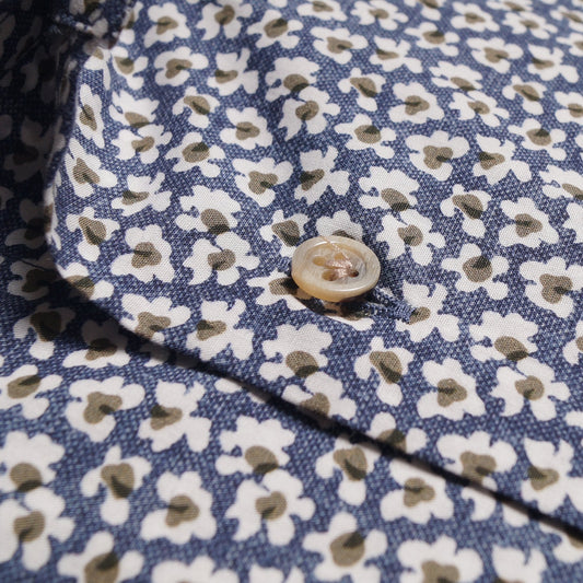 Floral Print Shirt - Navy