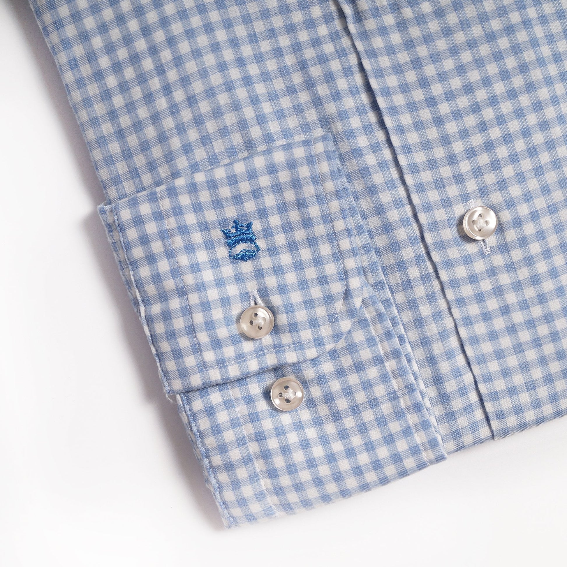 Thomas Gingham Check Shirt - Blue/White