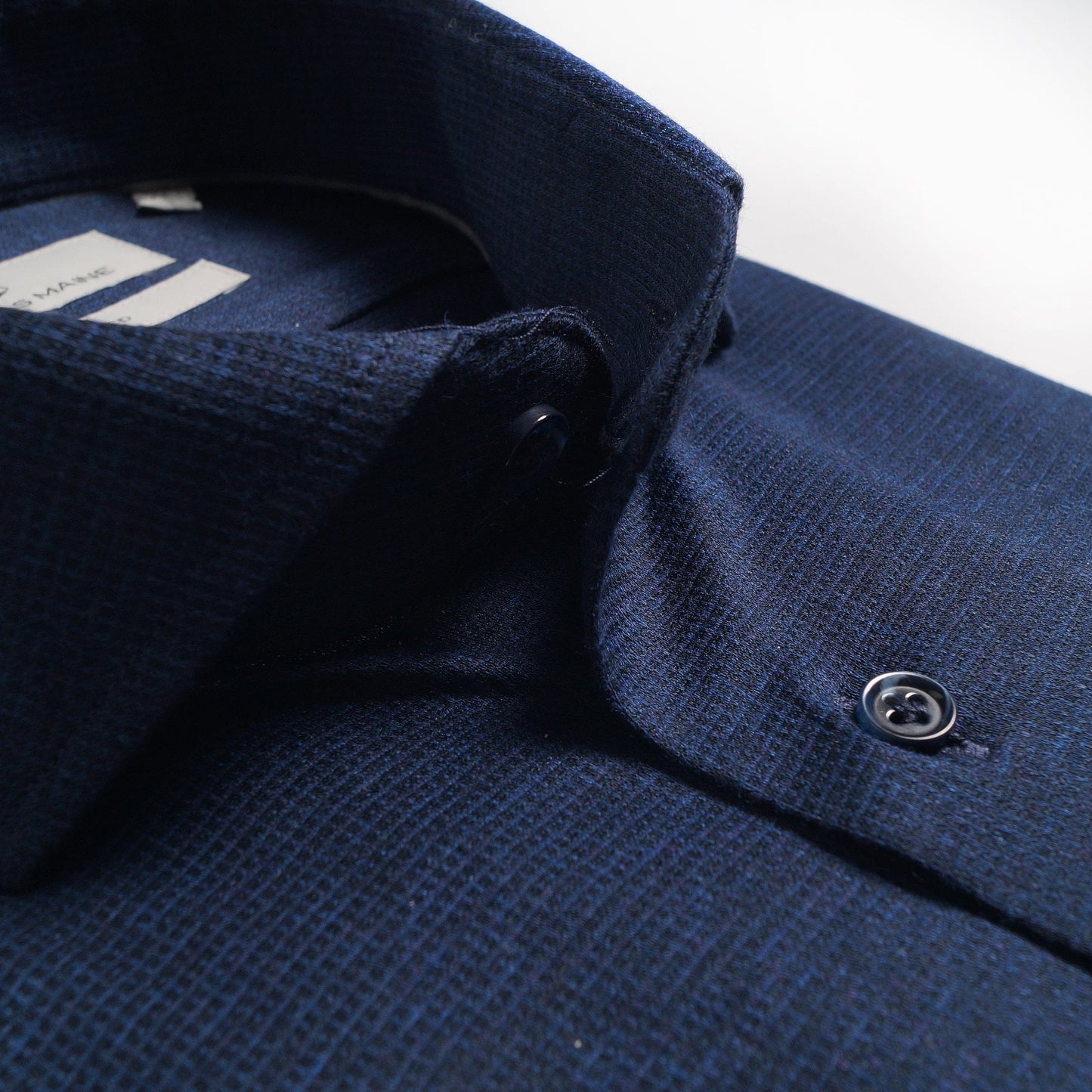 Knitted Mini Check Shirt - Navy