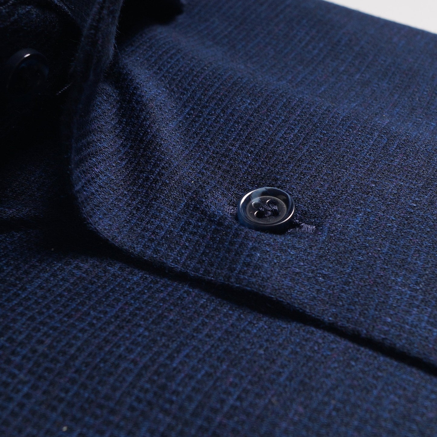 Knitted Mini Check Shirt - Navy