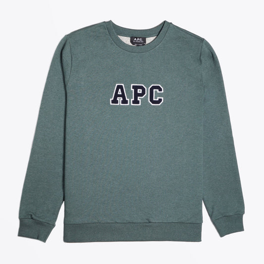 Malcolm - Collage Logo Sweater - Green Marl