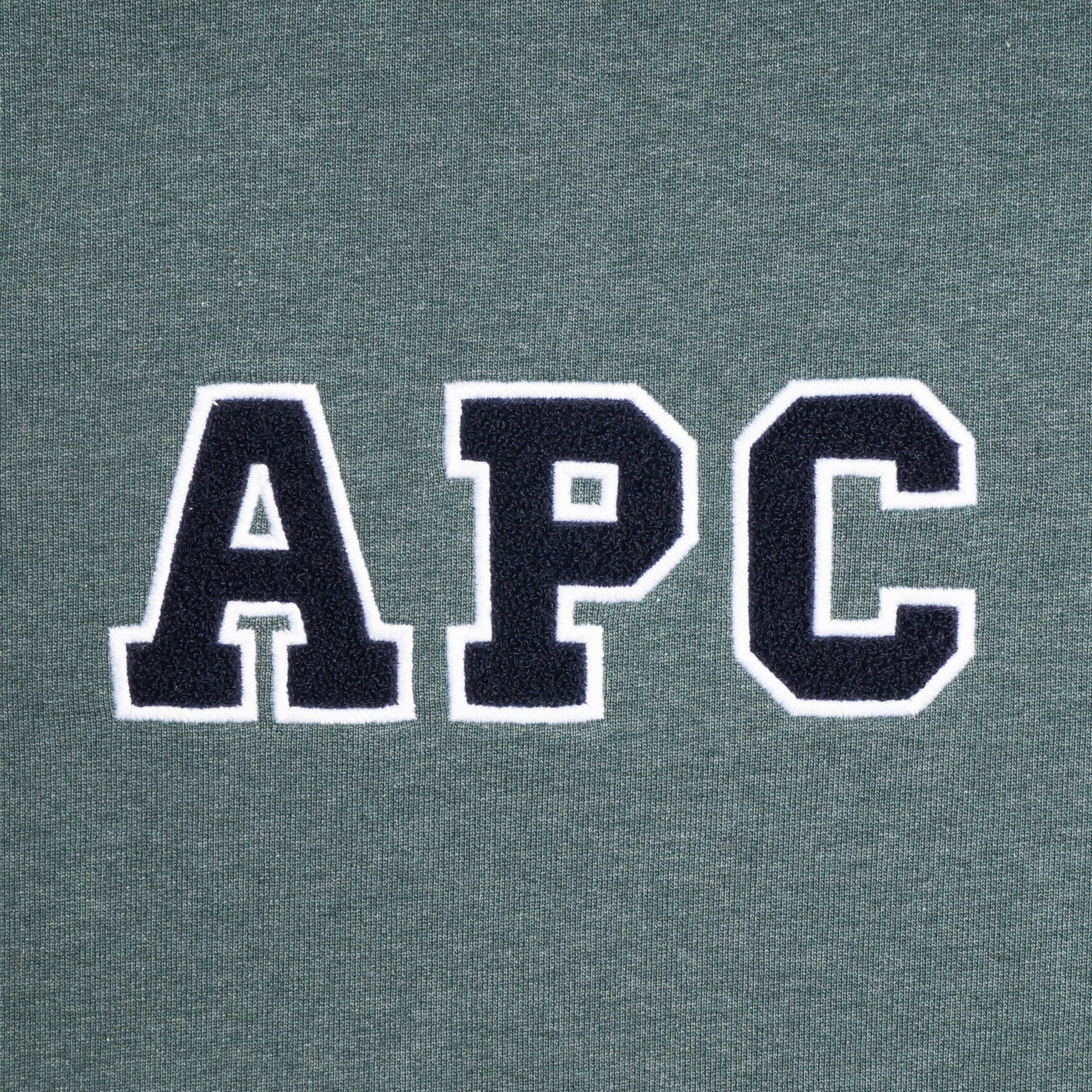 A.P.C. Malcolm - Collage Logo Sweater - Green Marl